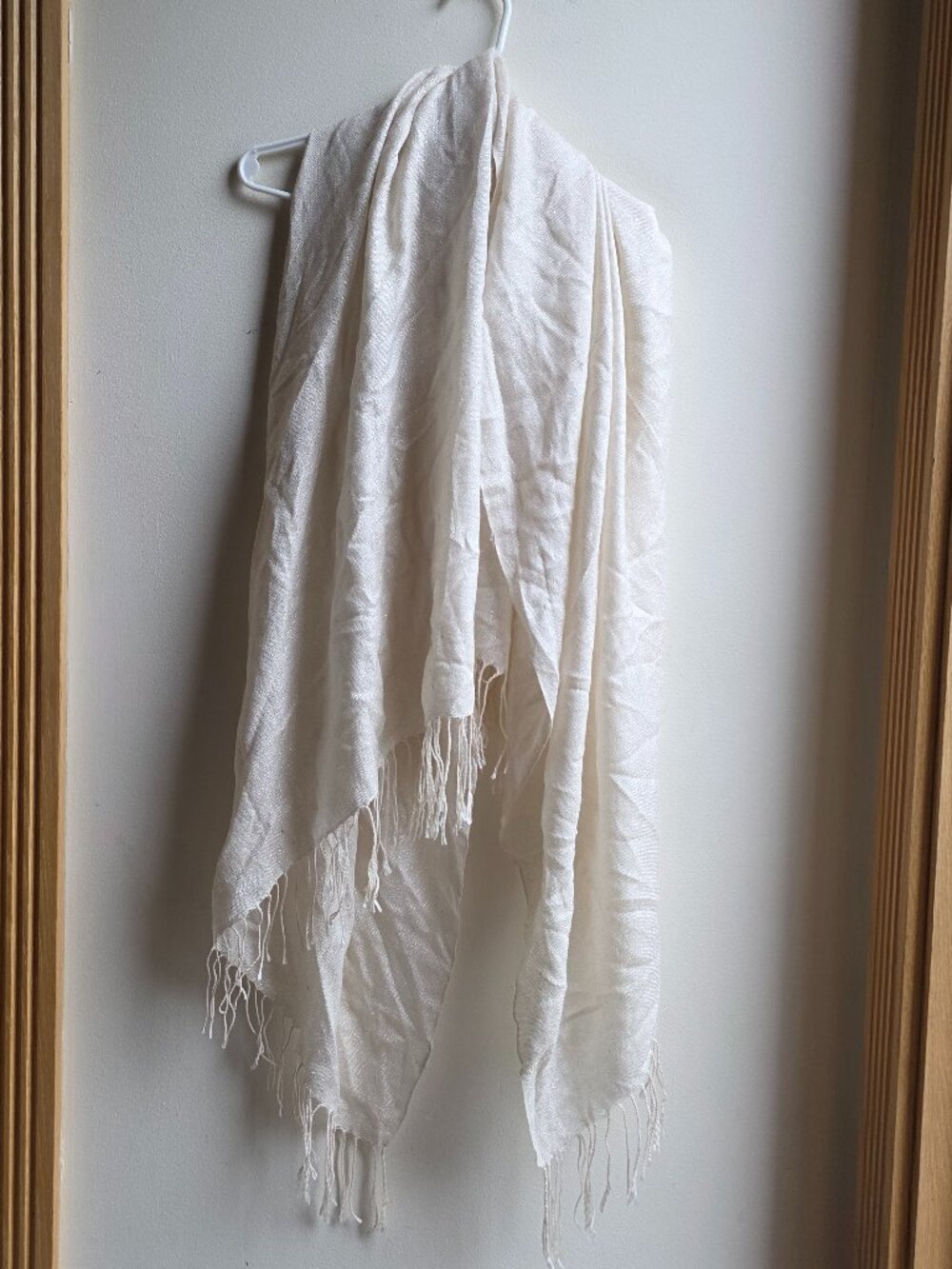 Cream Shimmer Pashmina One Size